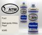 Preview: Ford, Metropolis White Pearl, KWR: 400ml Sprühdose + 400ml Klarlack - Set, von ATW Autoteile West.